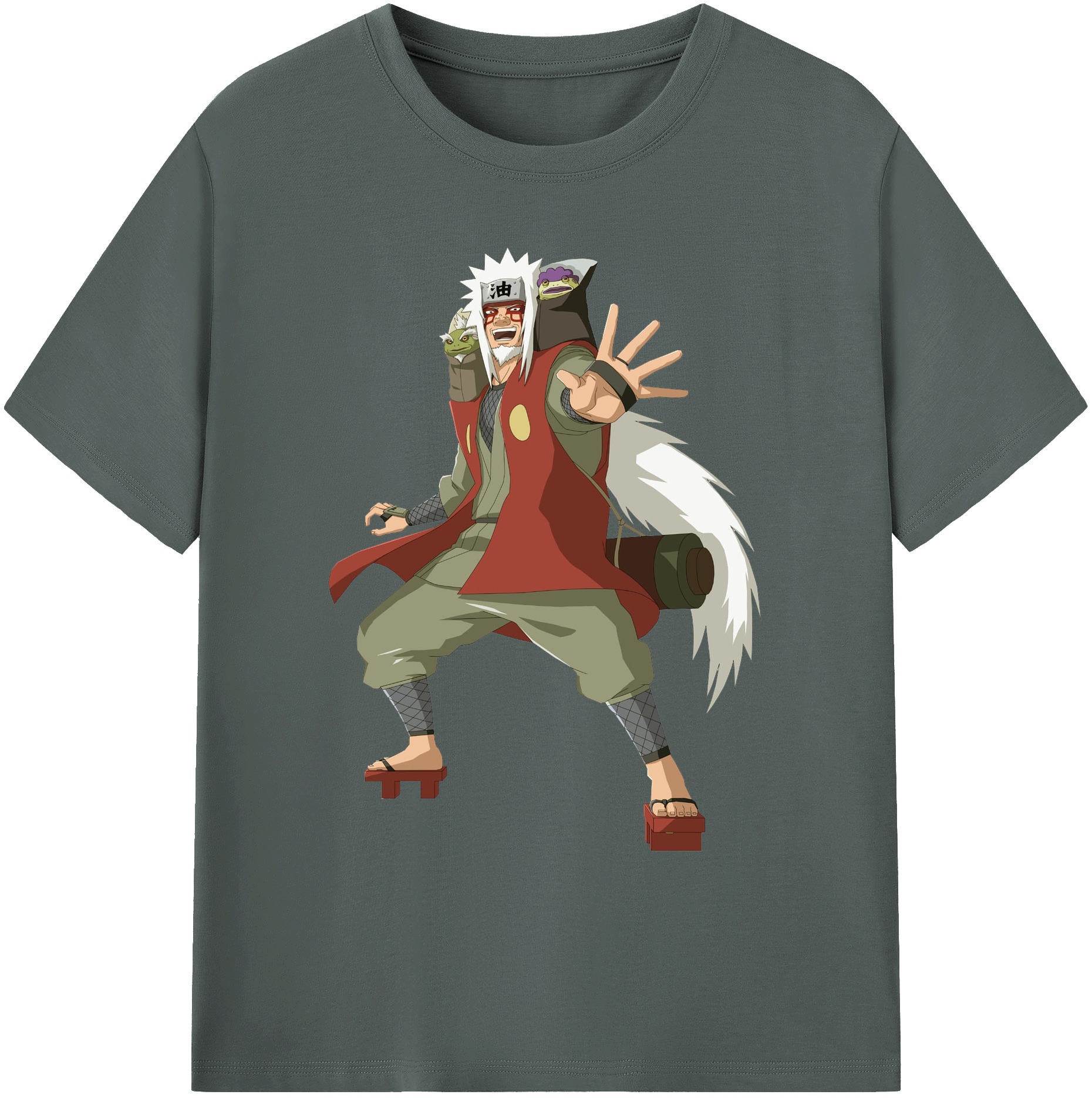 （画像用） NARUTO -ナルト- 自来也（じらいや） Jiraiya 綿100％ メンズ半袖Tシャツ｜肌触りやわらか＆通気性